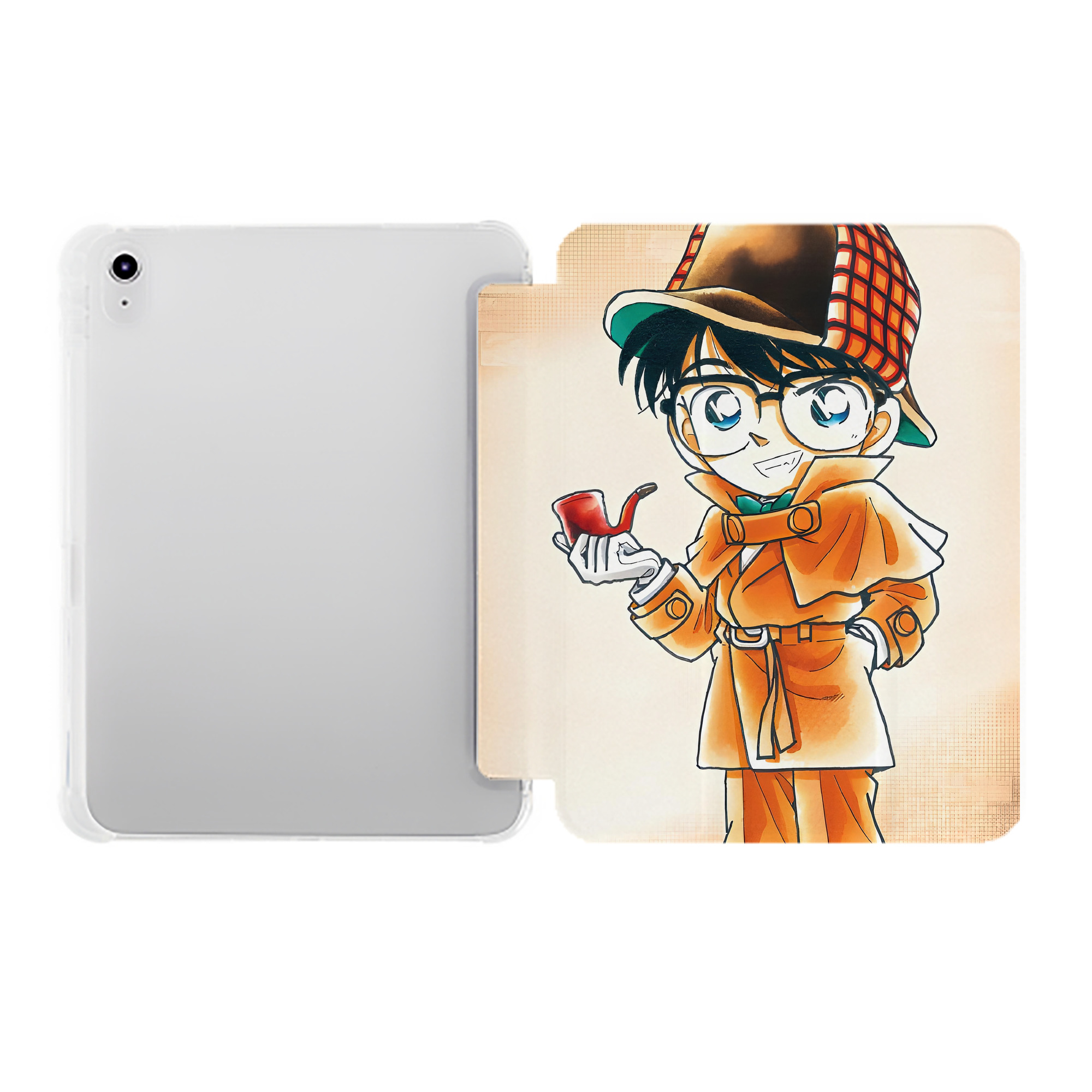 （画像用） 名探偵コナン Detective Conan IPad ケース ペン収納付き 三つ折りスタンド PUレザー×シリコン 対応機種9.5/10.5/10.9インチ
